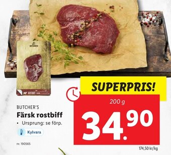 Lidl BUTCHER'S Färsk rostbiff erbjuda