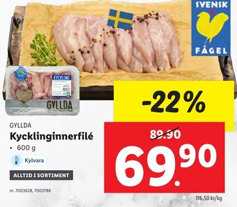 Lidl GYLLDA Kycklinginnerfilé erbjuda