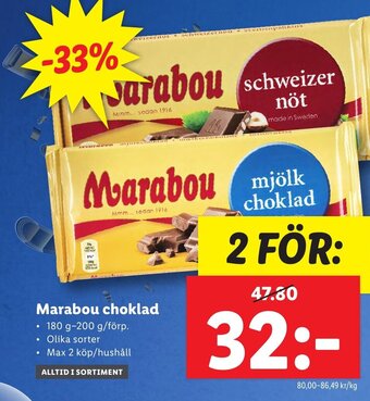 Lidl Marabou choklad erbjuda