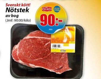 Extra Mjällby Stormarknad Svenskt kött! Nötstek av bog erbjuda