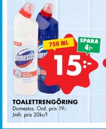 ÖoB Domestos wc rent erbjuda