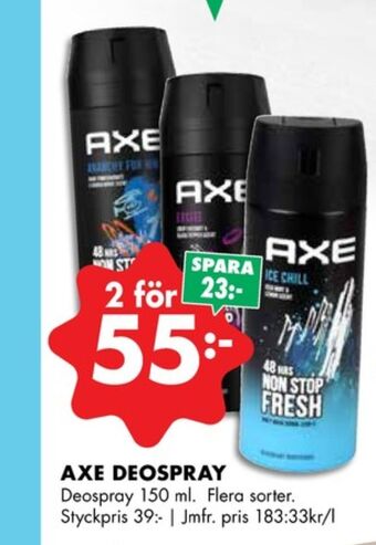 ÖoB Axe deodorant spray erbjuda