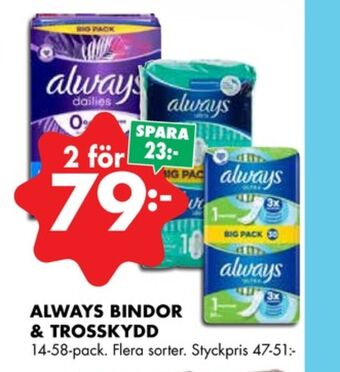 ÖoB Always bindor erbjuda