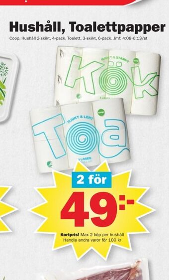 Pekås Coop hushållspapper erbjuda