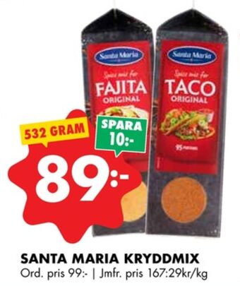ÖoB Santa maria taco kryddmix erbjuda