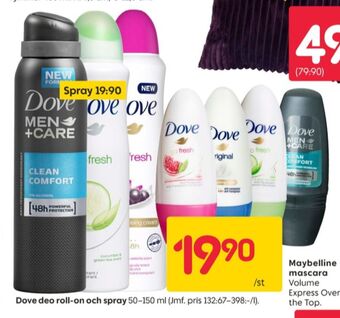 Rusta Dove deodorant roll-on erbjuda
