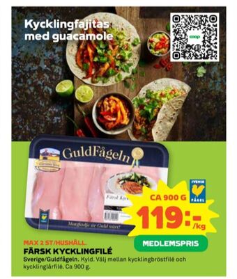 Stora Coop Guldfågeln kycklingbröstfilé erbjuda