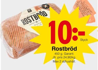 Matöppet Garant toastbröd erbjuda