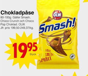 Matöppet Smash snacks erbjuda