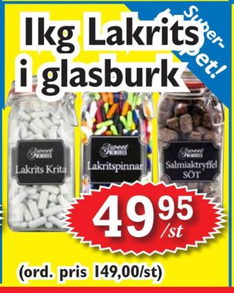 1 kg lakrits i glasburk