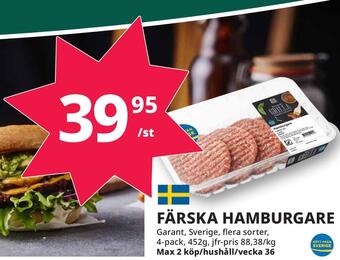 Tempo Färska hamburgare erbjuda