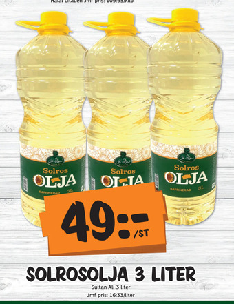 Bazaar Food market Solrosolja 3 liter erbjuda