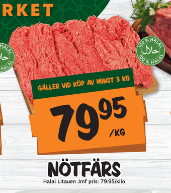 Bazaar Food market Nötfärs erbjuda