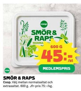 Coop SMÖR & RAPS erbjuda