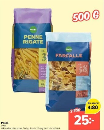 Coop Extra Pasta Coop erbjuda