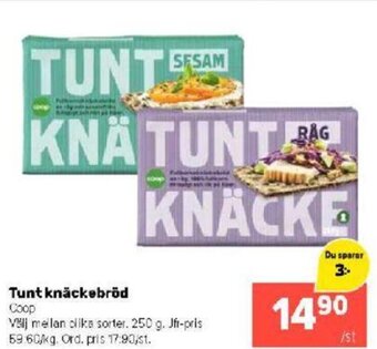 Coop Extra Tunt knäckebröd Coop erbjuda