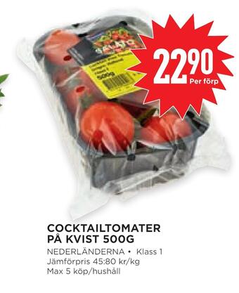 Willys Hemma Cocktailtomater på kvist 500g erbjuda