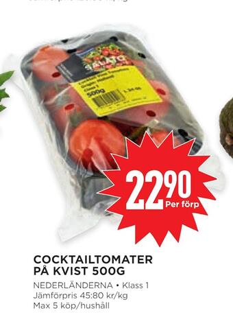 Willys Cocktailtomater på kvist 500g erbjuda