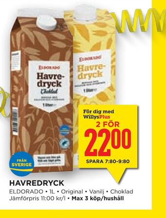 Willys Hemma Havredryck erbjuda