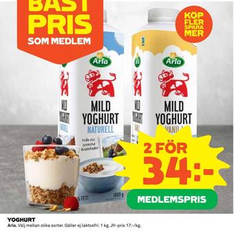 Coop Daglivs Yoghurt erbjuda