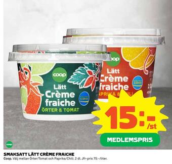 Coop Daglivs Smaksatt lätt crème fraiche erbjuda