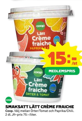 Coop Smaksatt lätt crème fraiche erbjuda