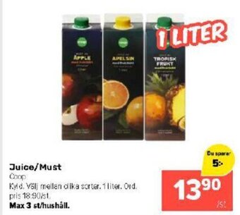 Coop Extra Juice/Must erbjuda