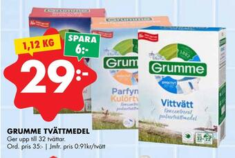 ÖoB Grumme tvättmedel erbjuda