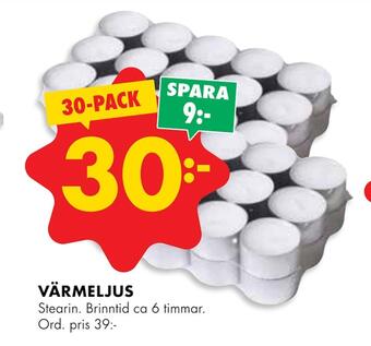 ÖoB Värmeljus erbjuda