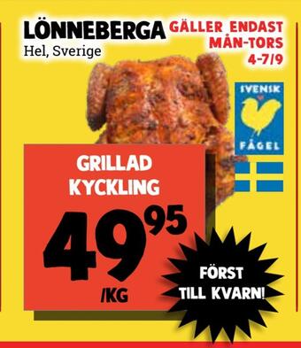 MatArket Grillad kyckling erbjuda