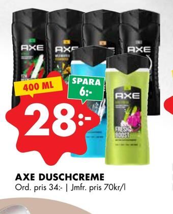 ÖoB Axe duschcreme erbjuda