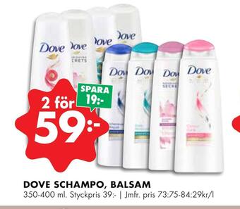 ÖoB Dove schampo, balsam erbjuda
