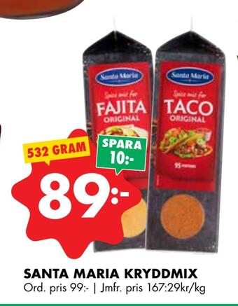 ÖoB Santa maria kryddmix erbjuda