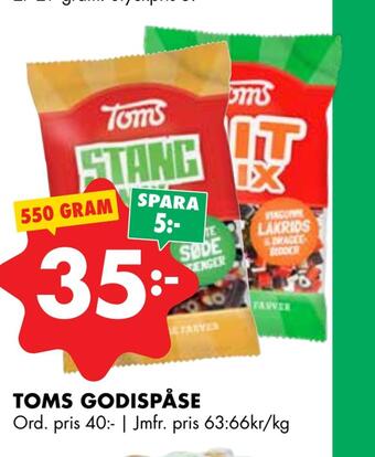 ÖoB Toms godispåse erbjuda
