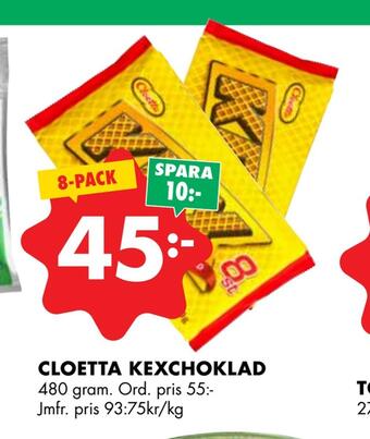 ÖoB Cloetta kexchoklad erbjuda