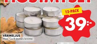 ÖoB Värmeljus erbjuda