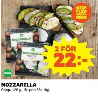 Coop Coop Mozzarella 125g erbjuda