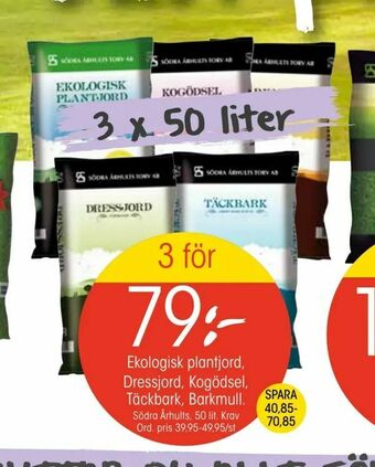 EKO Ekologisk plantjord, Dressjord, Kogödsel, Täckbark, Barkmull erbjuda