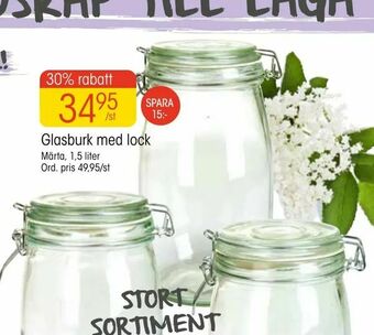 EKO Glasburk med lock erbjuda