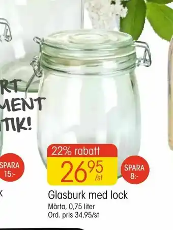 EKO Glasburk med lock erbjuda