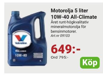 Erlandsons Brygga Motorolja 5 liter 10w-40 all-climate erbjuda