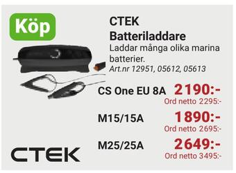 Erlandsons Brygga Ctek batteriladdare erbjuda