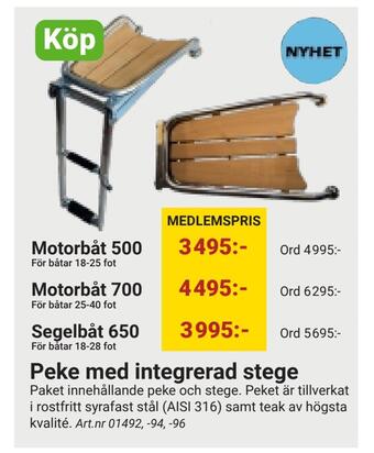 Erlandsons Brygga Peke med integrerad stege erbjuda