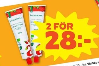 Stora Coop Änglamark Ekologisk Tomatpuré 200g erbjuda