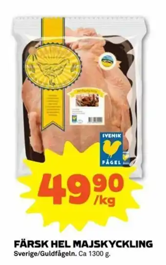Stora Coop GuldFågeln Färsk Hel Majskyckling 1300g erbjuda