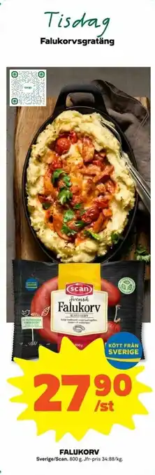 Stora Coop Scan Falukorv 800g erbjuda