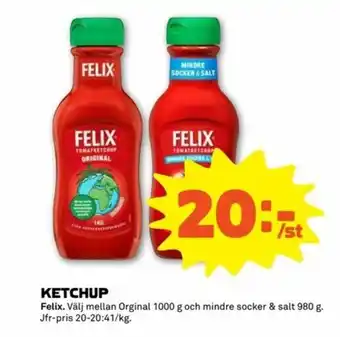 Stora Coop Felix Ketchup 1000g erbjuda