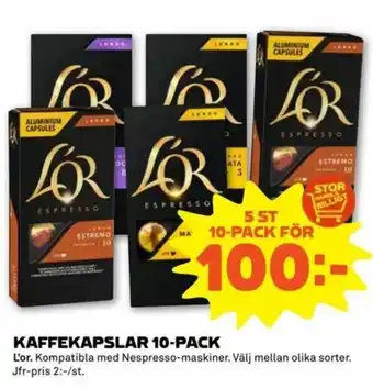 L'Or Kaffekapslar 10-pack