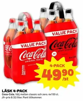 Stora Coop Coca Cola Läsk 4-pack 4x150cl. erbjuda