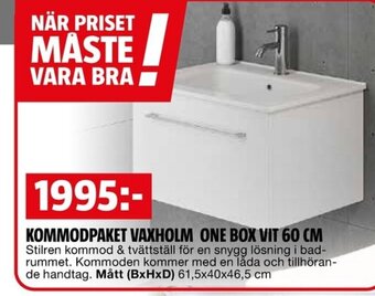 Bauhaus KOMMODPAKET VAXHOLM ONE BOX VIT 60 CM erbjuda